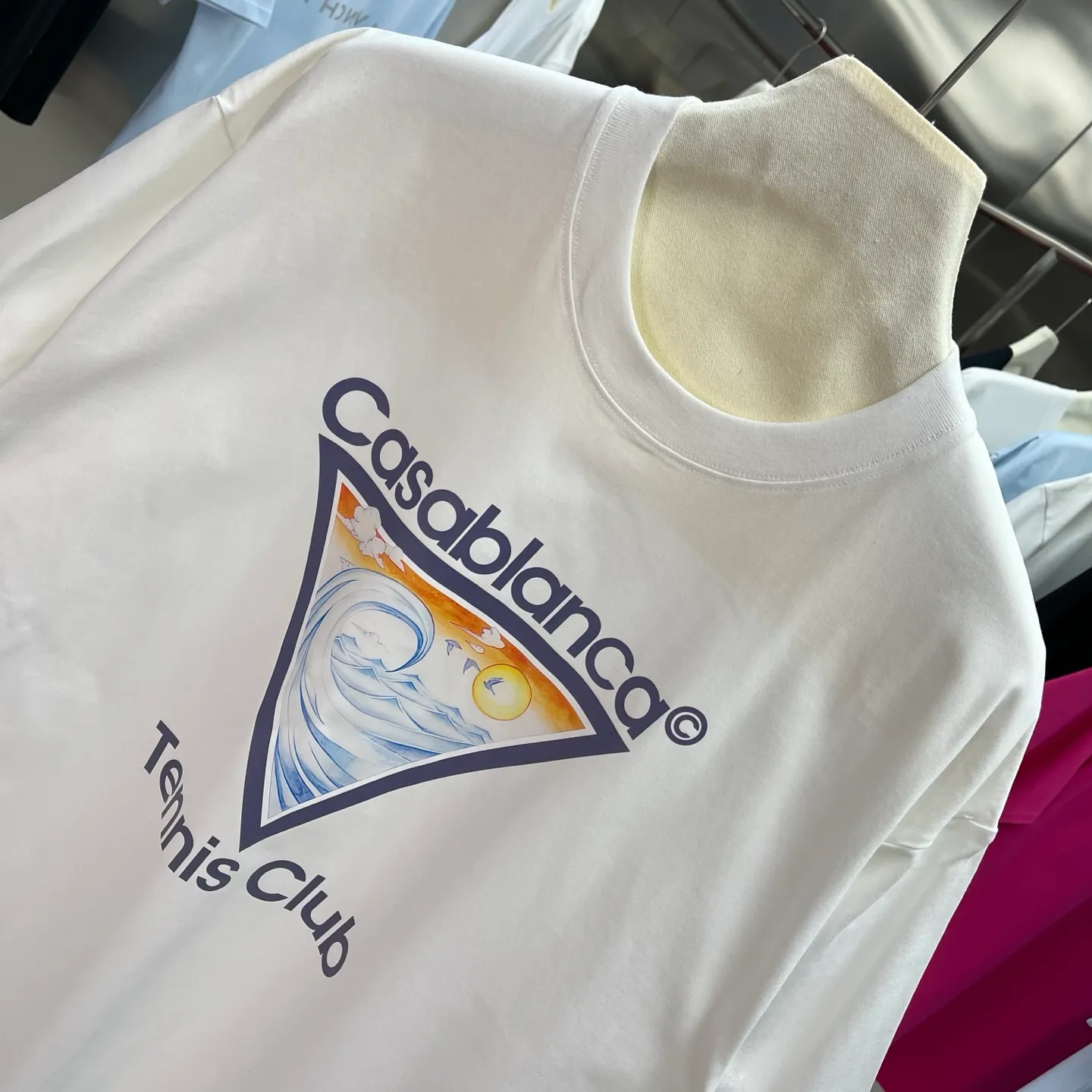 25ss New Arrival Casablanca Classic Series T ～ ， ， 。 ， Classic ， In Stock ！ ：White Black Light Blue Green Red Dark Blue Size：S M L XL XXL